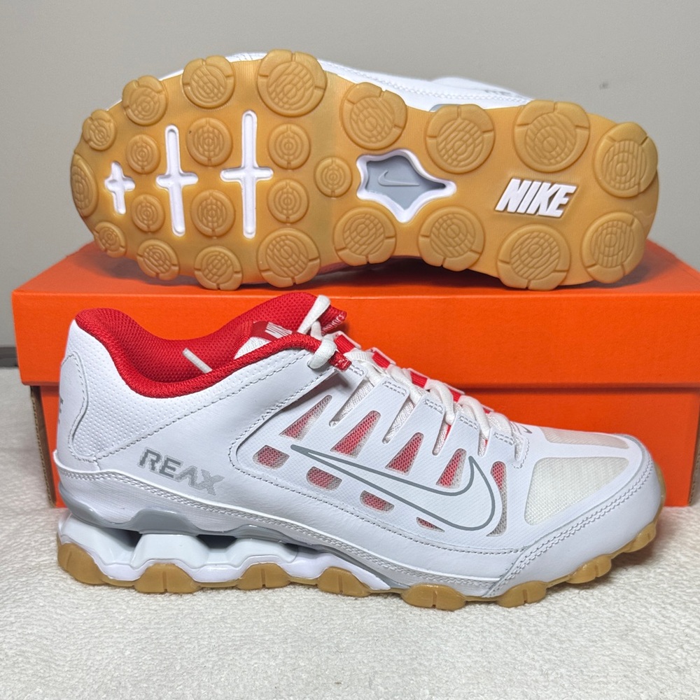 Nike Reax 8 TR Mesh 621716-103 White-Red Men’s Cross Training Sneakers (New)